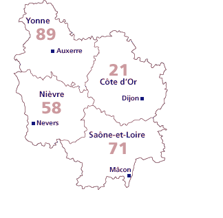 Carte Bourgogne