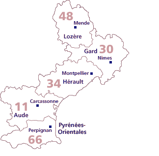 Carte Languedoc-Roussillon