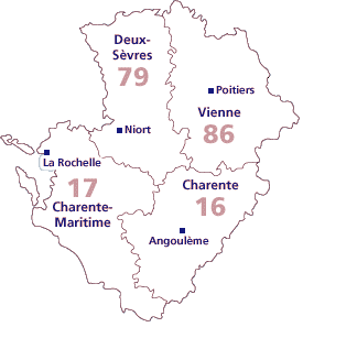 Carte Poitou - Charentes