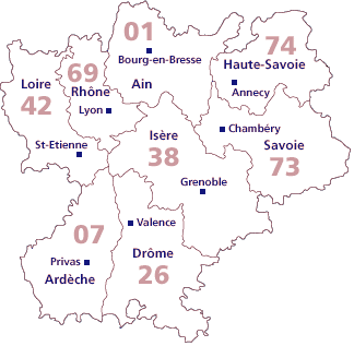 Carte Rhône-Alpes